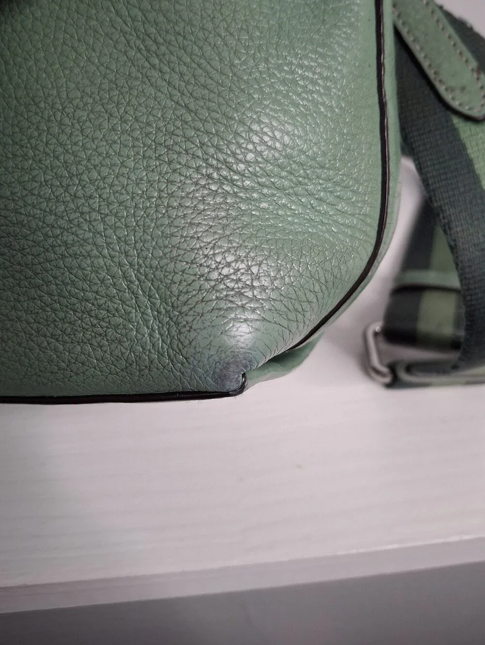 Coach Dempsey Green Pebbled Leather Shoulder Crossbody Bag
